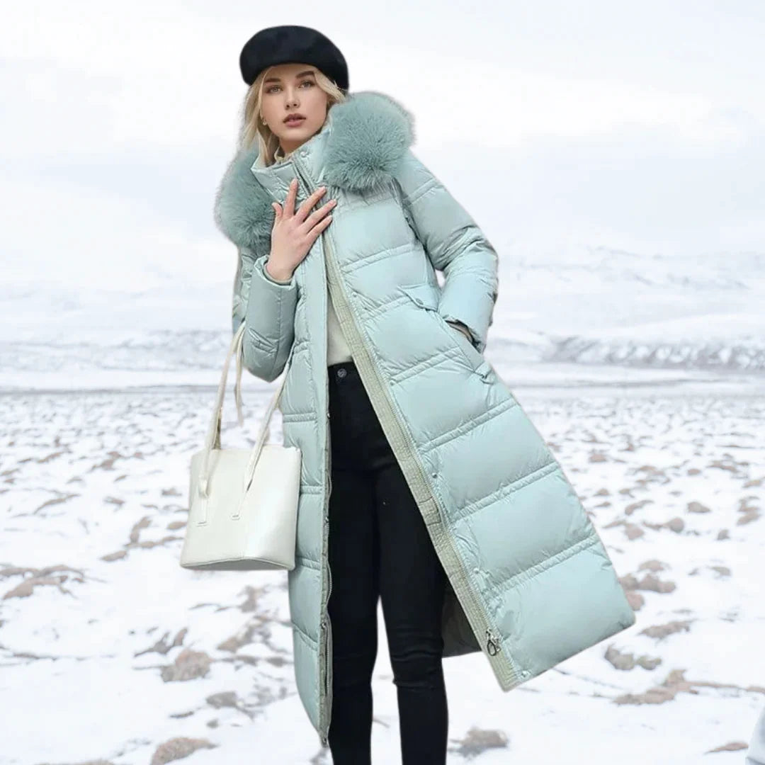 Drune | Damen Winterjacke - Warme gefütterte Jacke mit Kunstfellkragen