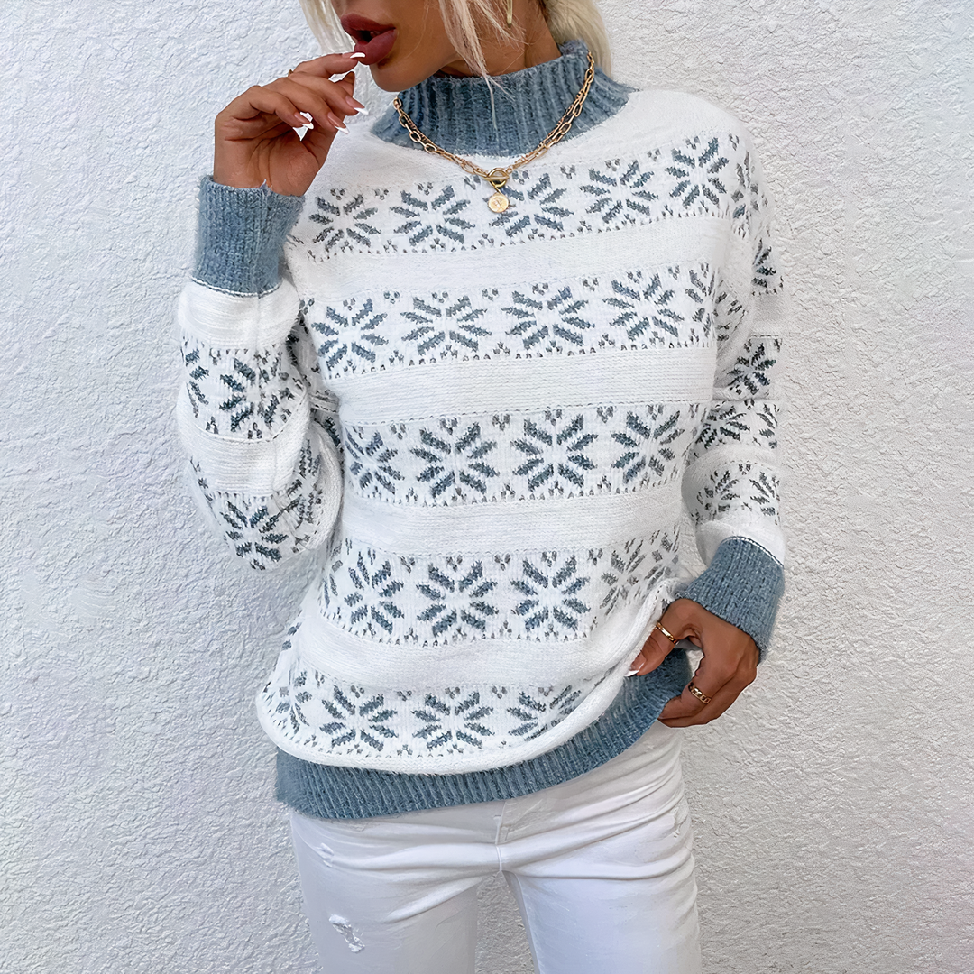 Drune | Strick Schneeflocken Rollkragenpullover