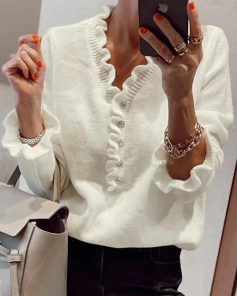 Drune - Stylischer Pullover Mit Rüschen