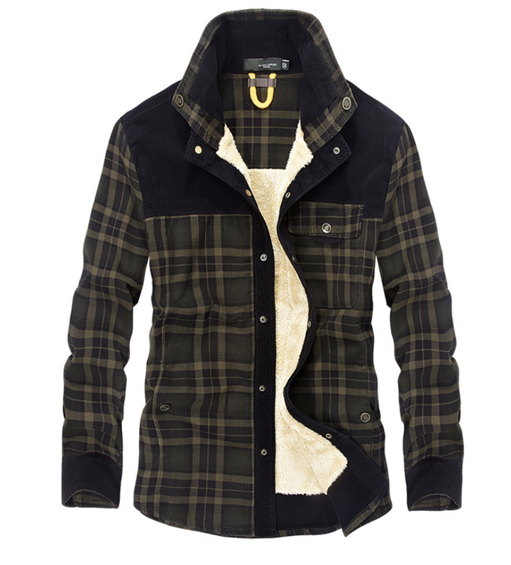 Drune | Warme Flanell-Winterjacke für Herren mit Stehkragen