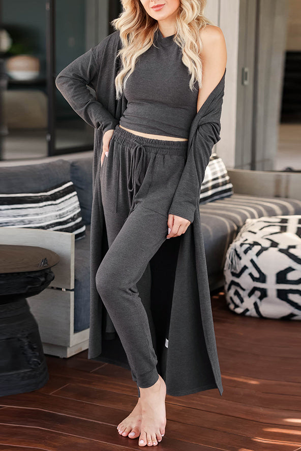 Drune | Slim Fit Weste Hose Sport 3 Teile Anzug