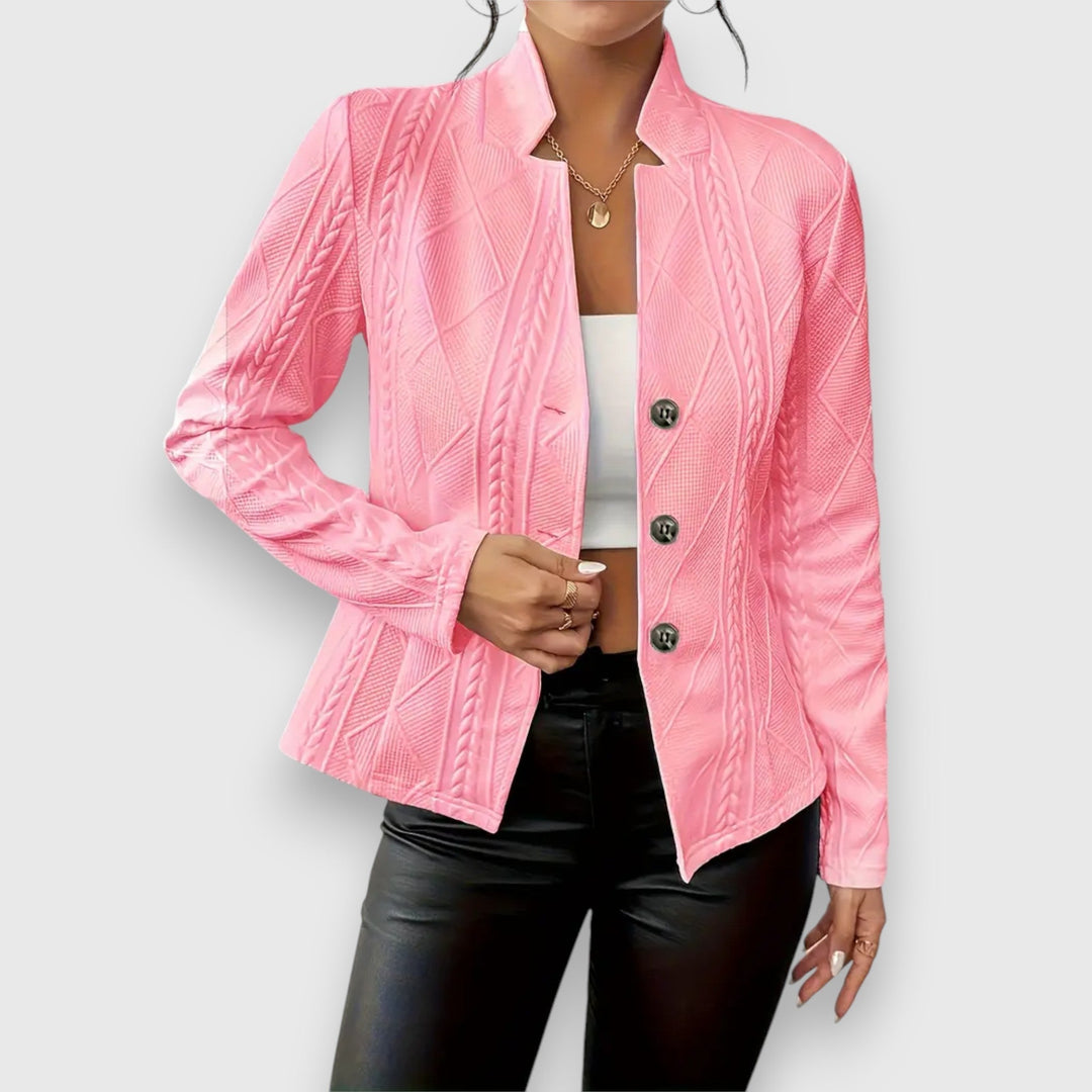 Drune | Ärmel Gestrickter Blazer für Den Winter Knopfschluss