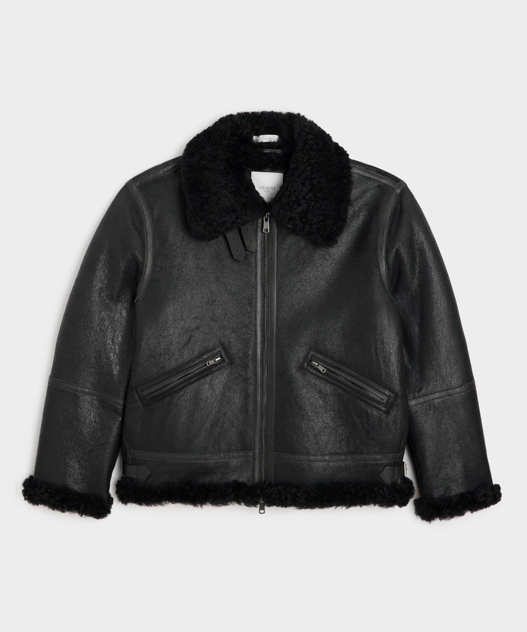 Drune | schwarze Aviator-Lederjacke für Herren