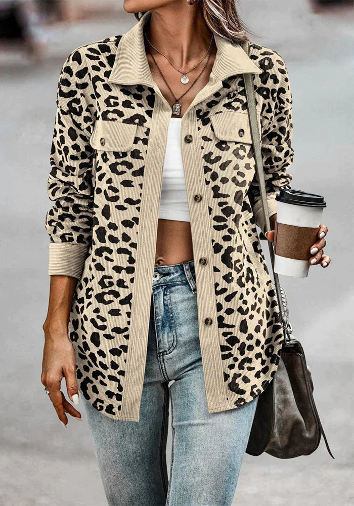 Drune | Leopardenmuster Cordjacke
