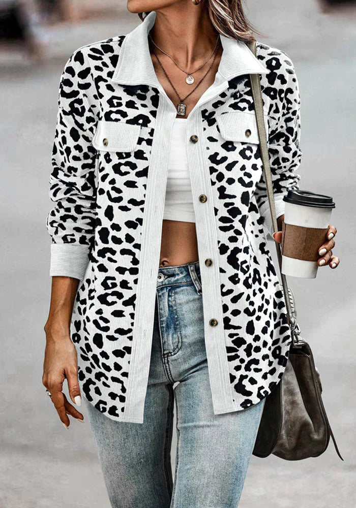Drune | Leopardenmuster Cordjacke