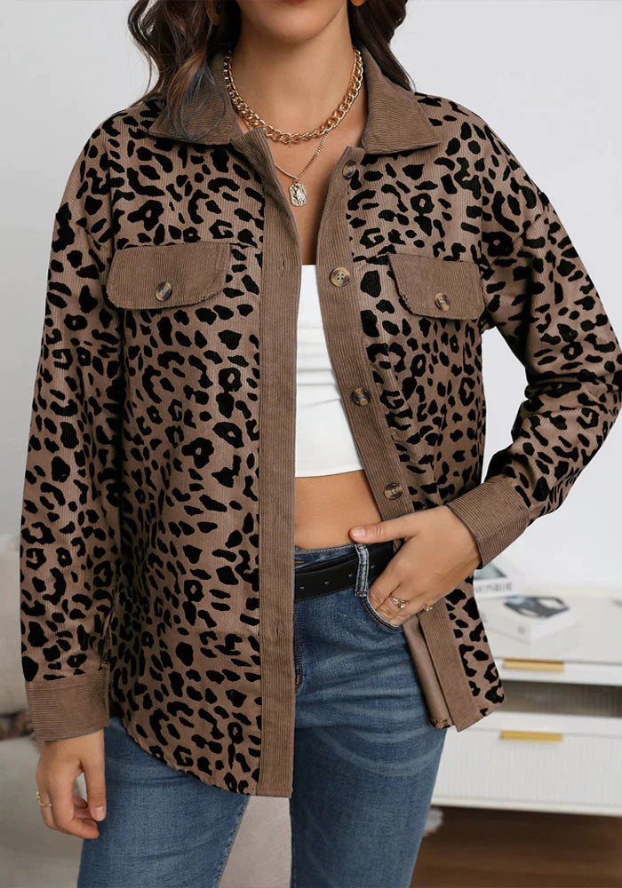 Drune | Leopardenmuster Cordjacke