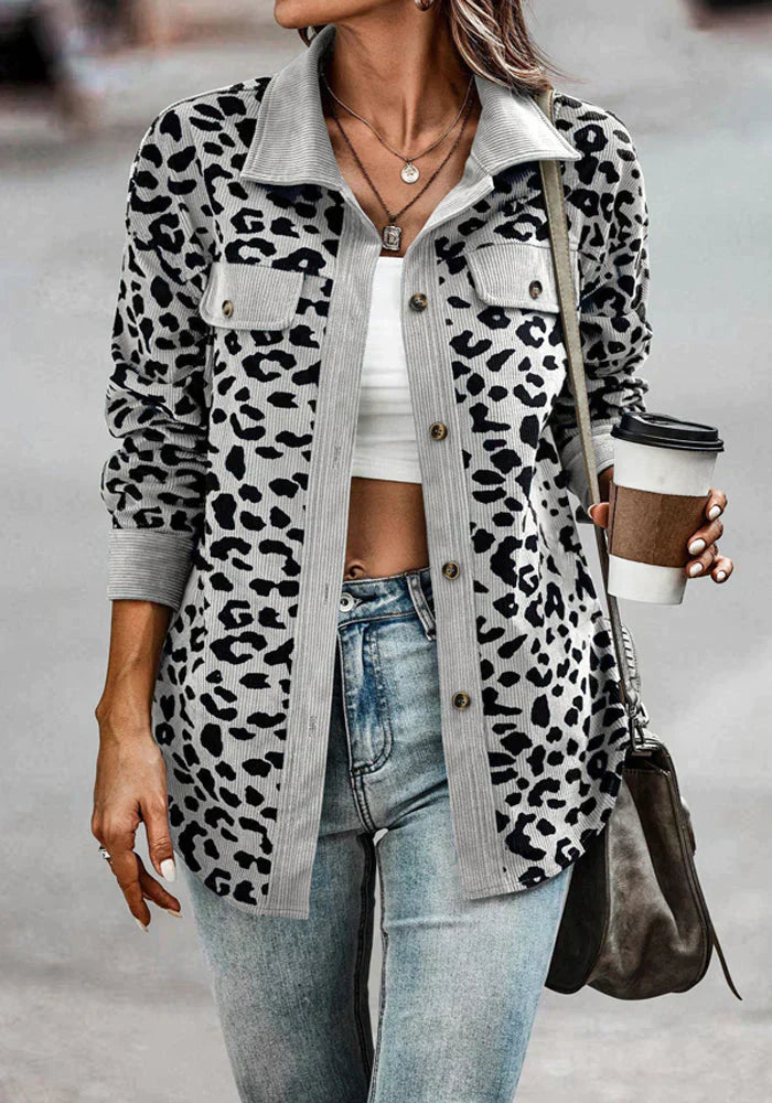 Drune | Leopardenmuster Cordjacke