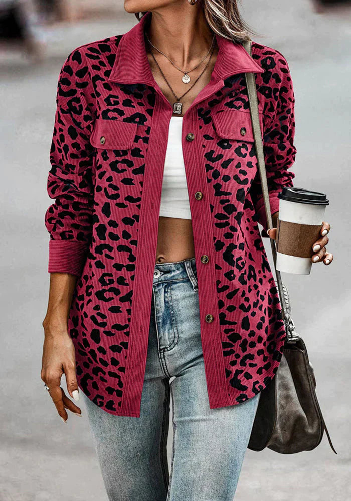 Drune | Leopardenmuster Cordjacke