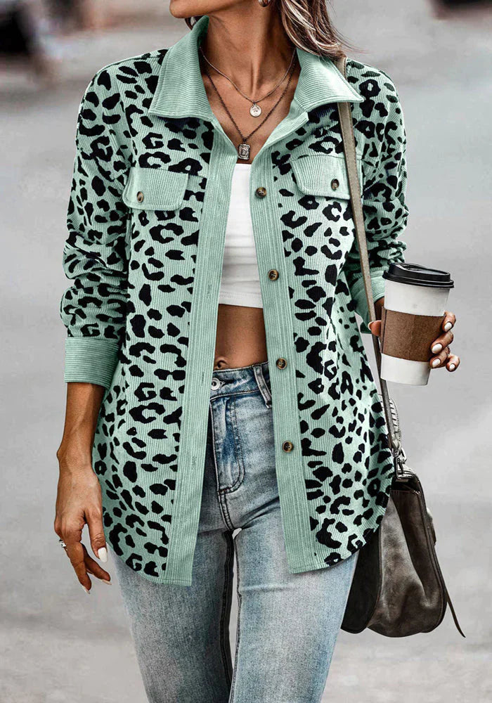 Drune | Leopardenmuster Cordjacke