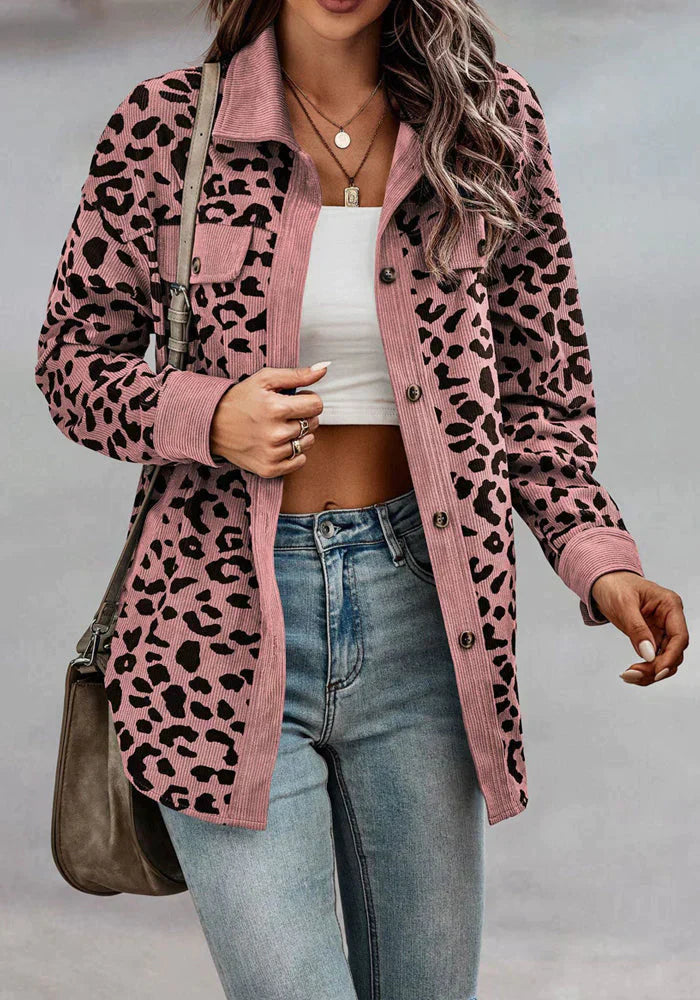 Drune | Leopardenmuster Cordjacke