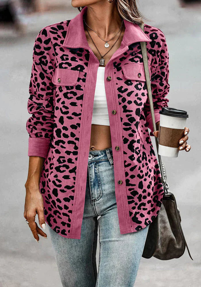 Drune | Leopardenmuster Cordjacke