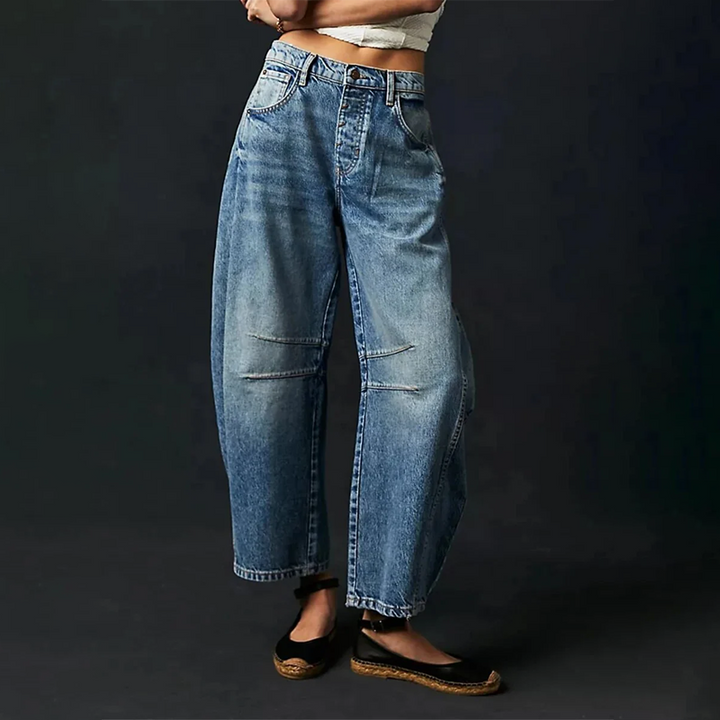 Drune | Damen Weite Beinhose Denim