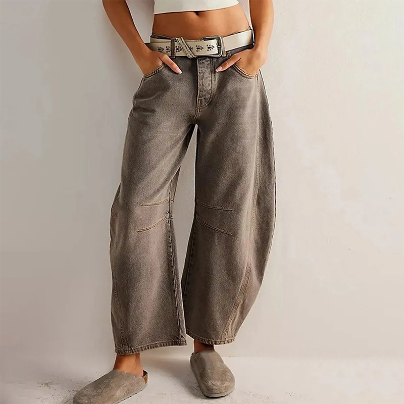 Drune | Damen Weite Beinhose Denim