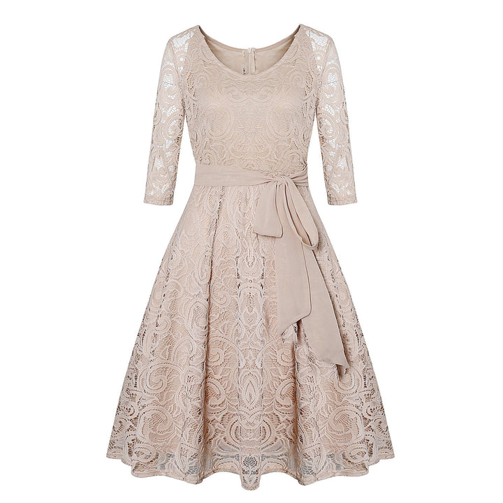 Drune | Spitzen-Illusionsärmel Cocktailkleid