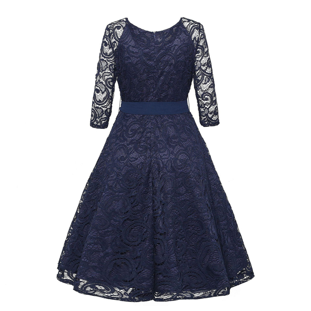 Drune | Spitzen-Illusionsärmel Cocktailkleid