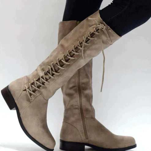 Drune | Schnürstiefeletten bis zum Knie für Damen – Stylisch & Vielseitig