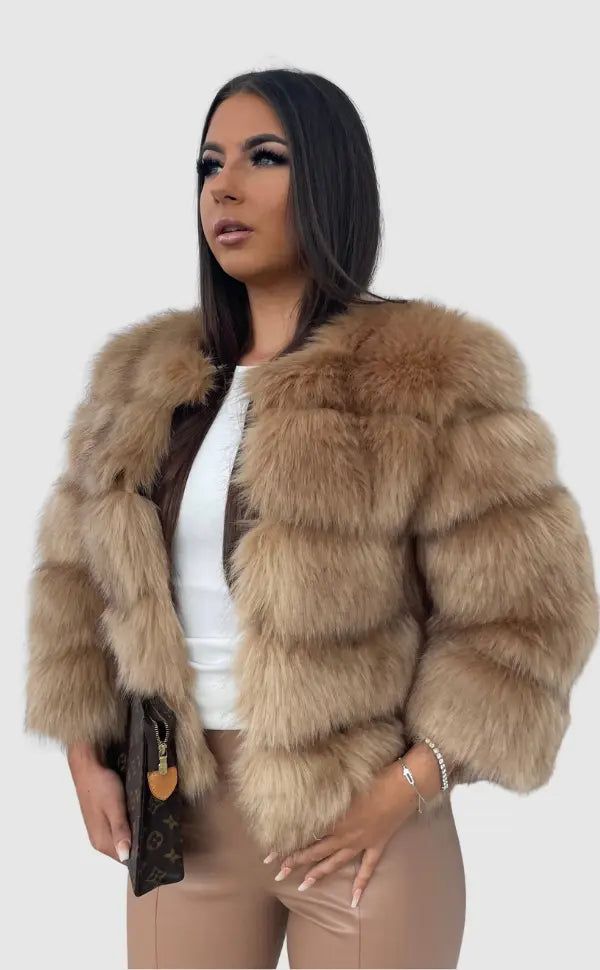 Drune | Damen Hochwertiger Imitasionspelz Winterjacke mit Luxuriösem Design und Bequemem Schnitt