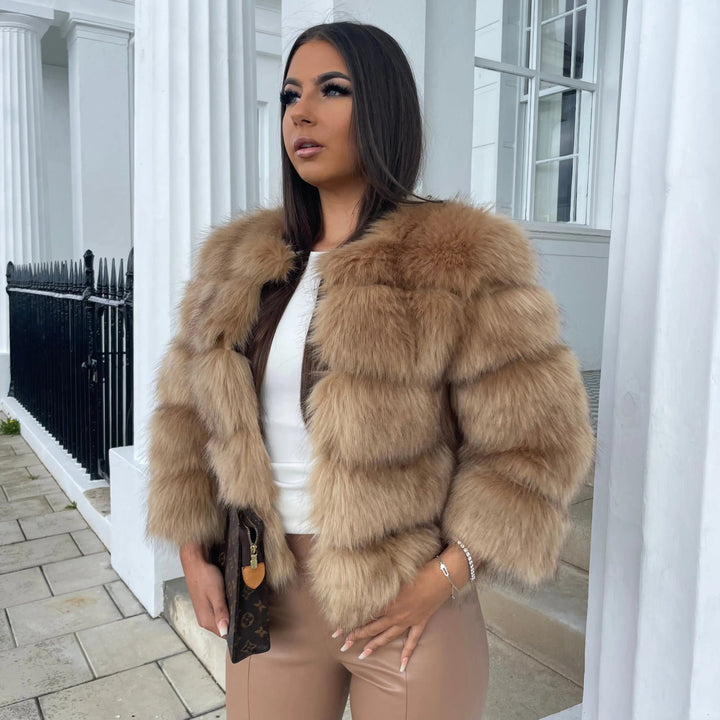 Drune | Damen Hochwertiger Imitasionspelz Winterjacke mit Luxuriösem Design und Bequemem Schnitt