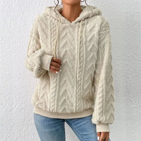 Drune | Lässiger Herbst Teddy Fleece Hoodie für Frauen