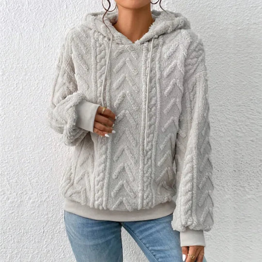 Drune | Lässiger Herbst Teddy Fleece Hoodie für Frauen
