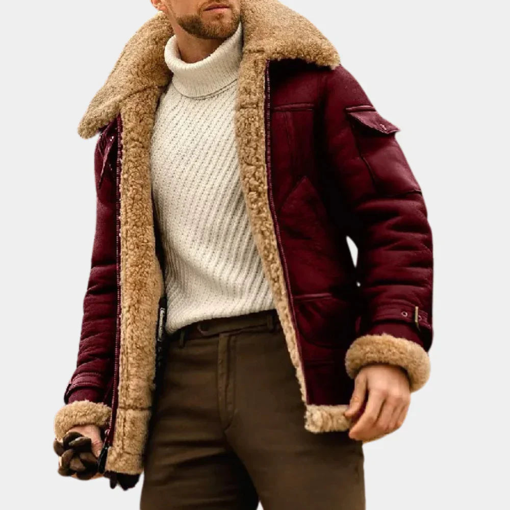 Drune | Leder Winterjacke für Herren im Pilotenstil