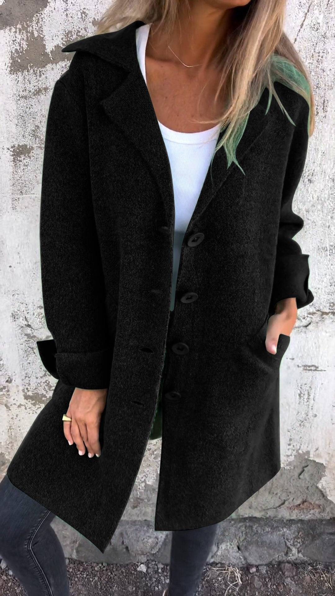 Drune | Kleid Knopfleiste Gestrickt Strickjacke Damenbekleidung