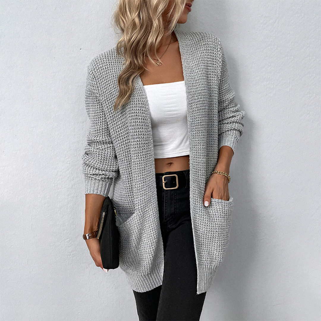 Drune | Vest Strickjacke für Damen mit Offener Vorderseite und Taschen