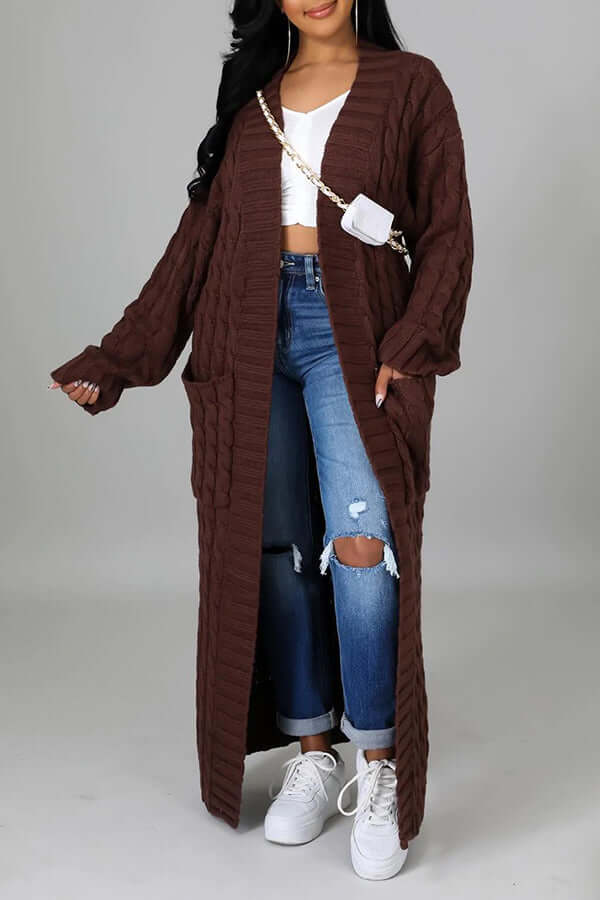 Drune | Jacke Offene Front Tasche Strickjacke Jacken für Damen