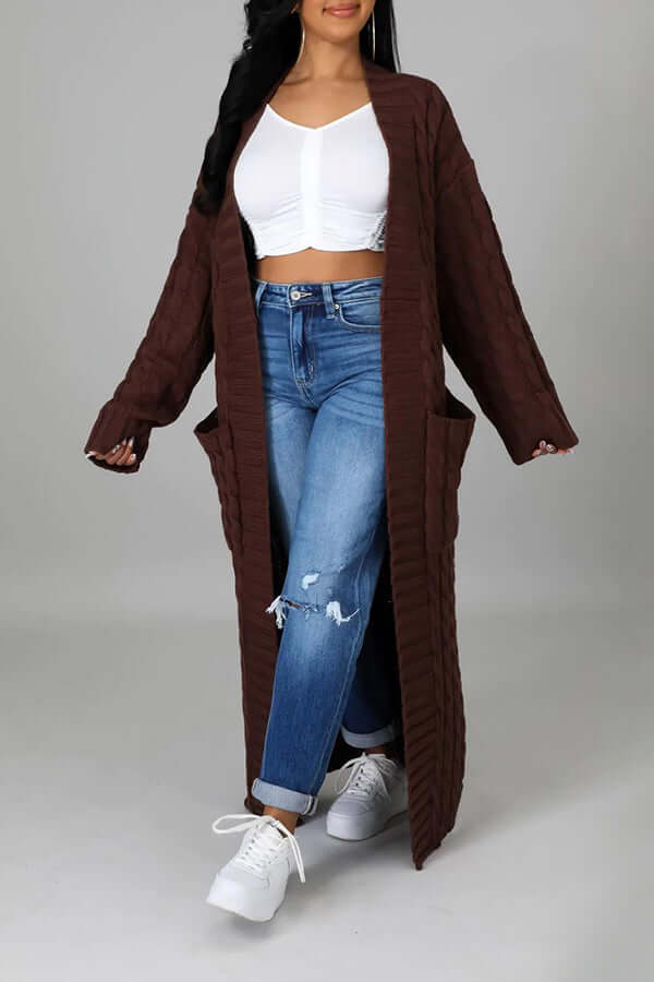 Drune | Jacke Offene Front Tasche Strickjacke Jacken für Damen