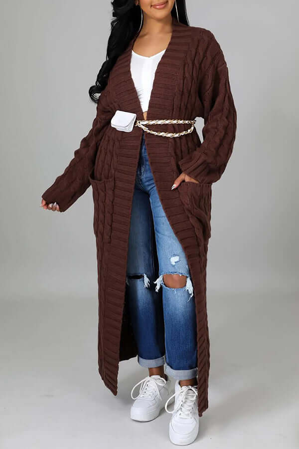 Drune | Jacke Offene Front Tasche Strickjacke Jacken für Damen
