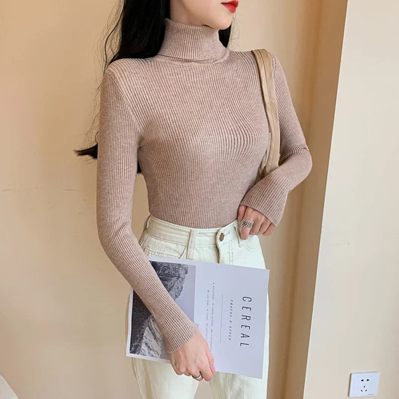 Drune | Langarm-Strickpullover Damen mit Stehkragen