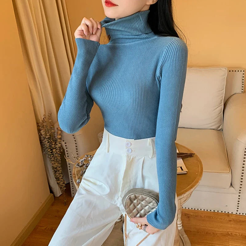 Drune | Langarm-Strickpullover Damen mit Stehkragen