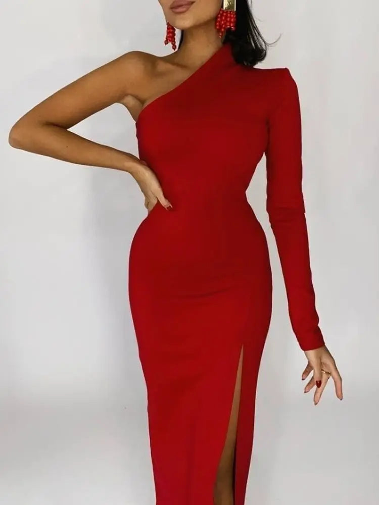 Drune | Elegantes Kleid mit Einem Schulter