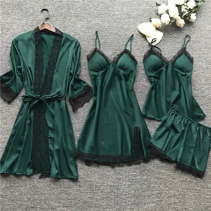 Drune | Satin-Spitzen-Pyjama-Set für Damen