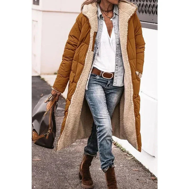 Drune | Pufferjacke Kapuze Fleece Futter Pufferjacke Winterjacken für Frauen