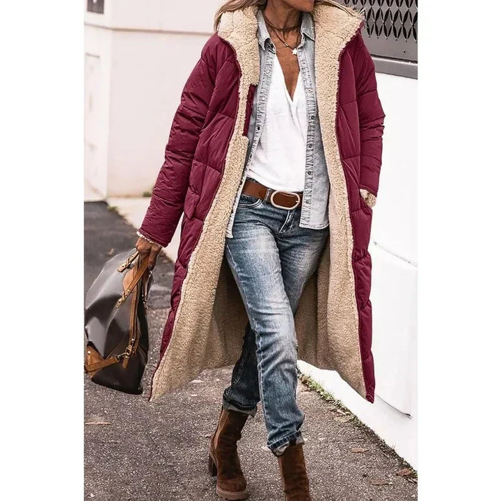 Drune | Pufferjacke Kapuze Fleece Futter Pufferjacke Winterjacken für Frauen