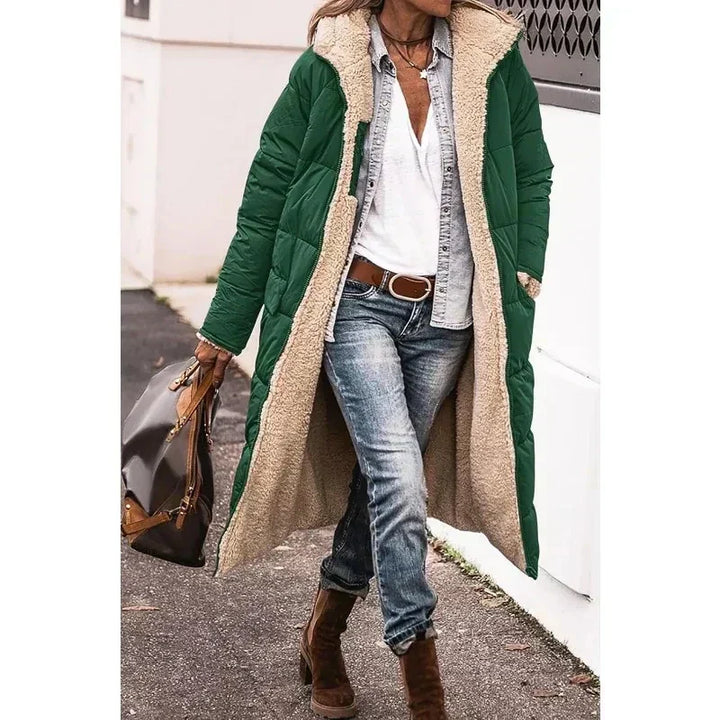 Drune | Pufferjacke Kapuze Fleece Futter Pufferjacke Winterjacken für Frauen