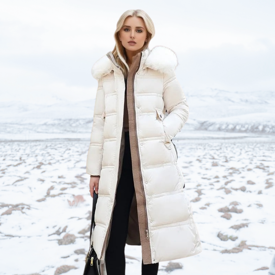 Drune | Pufferjacke Gefüttert Pelzkragen Winterjacken für Frauen Damen Überjacke