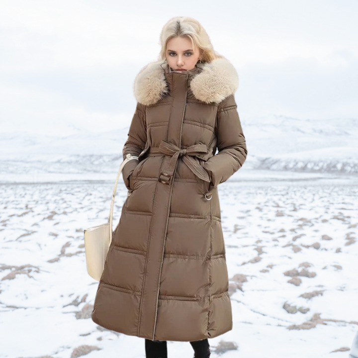 Drune | Pufferjacke Gefüttert Pelzkragen Winterjacken für Frauen Damen Überjacke