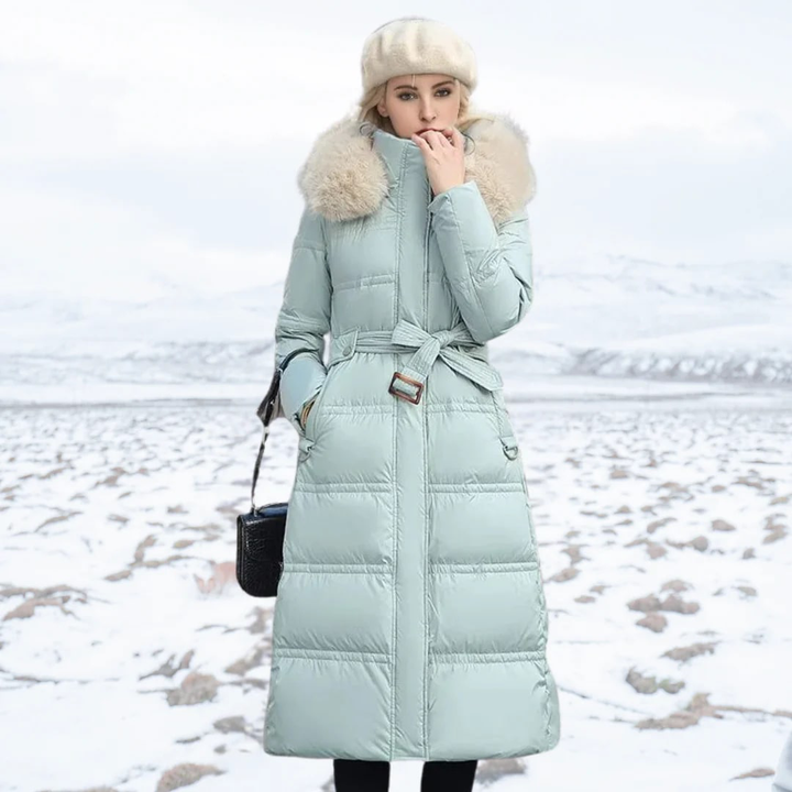 Drune | Pufferjacke Gefüttert Pelzkragen Winterjacken für Frauen Damen Überjacke