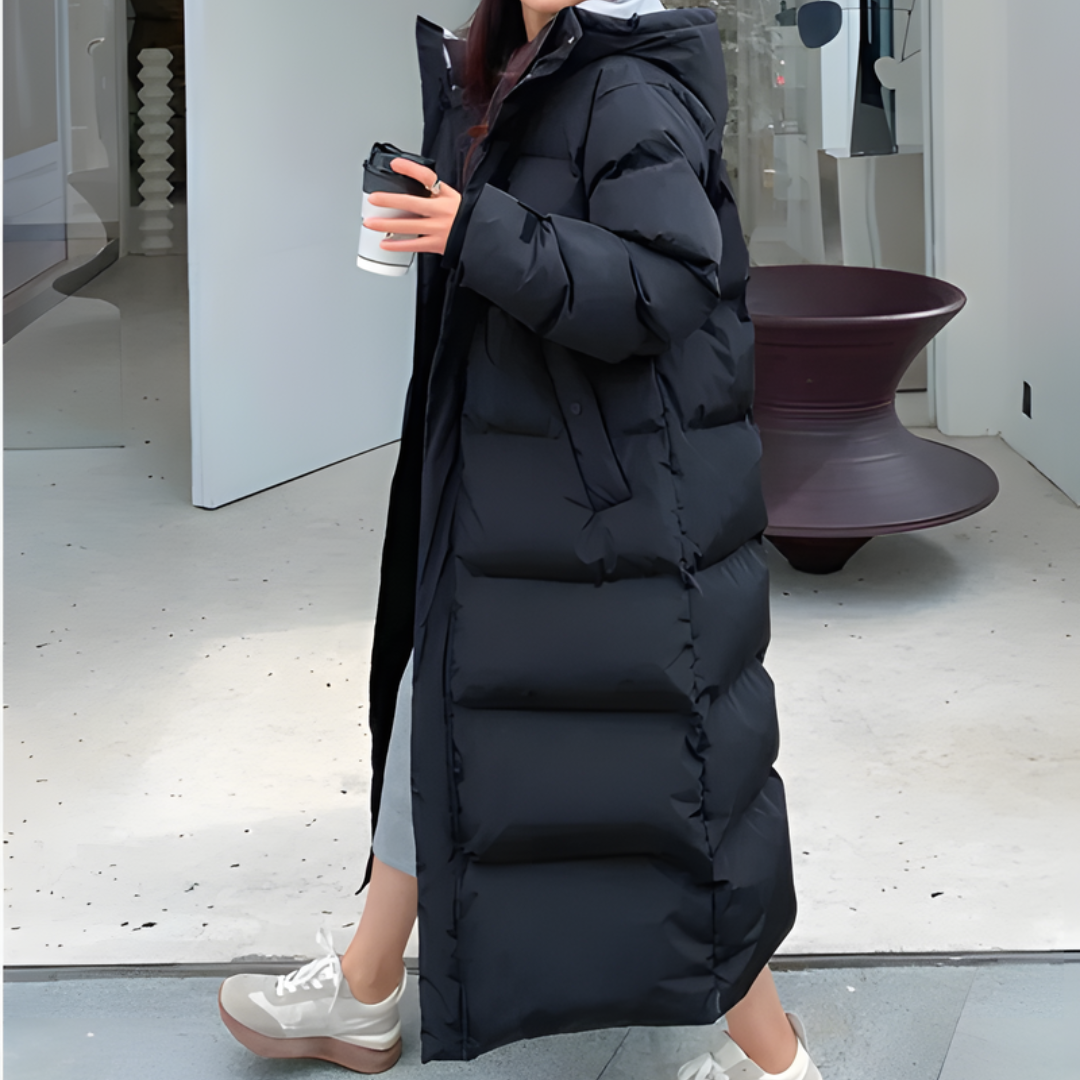 Drune | Pufferjacke Warm Kapuze Daunenjacke Gekleidete Jacke Damen