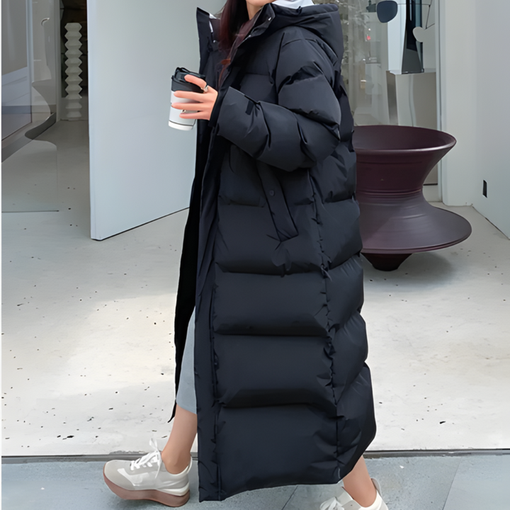 Drune | Pufferjacke Warm Kapuze Daunenjacke Gekleidete Jacke Damen