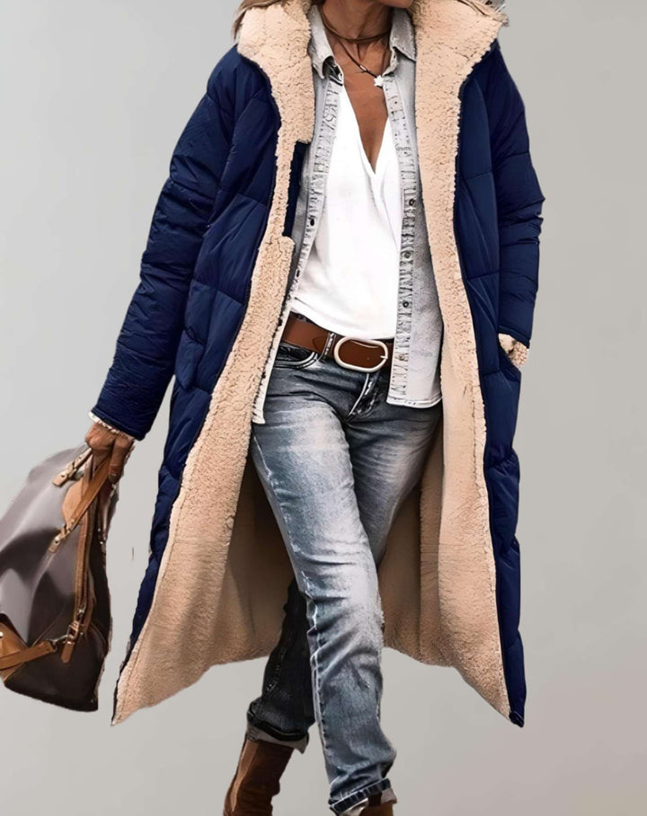 Drune | Pufferjacke Warm Fleece Gefüttert Winterjacke Überjacke Frauen