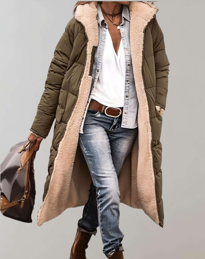 Drune | Pufferjacke Warm Fleece Gefüttert Winterjacke Überjacke Frauen
