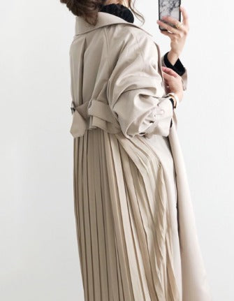 Drune | Trenchcoat Wasserabweisender Beiger Damenmantel mit Einem Knopf