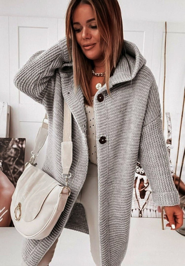 Drune | Vest mit Kapuze Übergröße Strickjacke Damenjacke