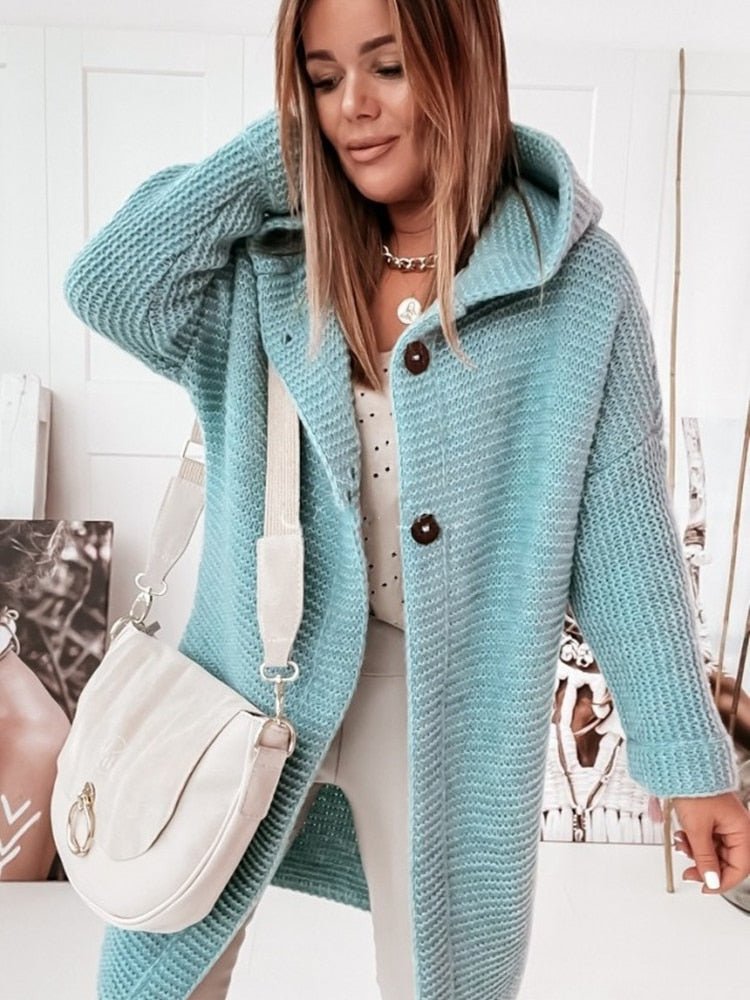Drune | Vest mit Kapuze Übergröße Strickjacke Damenjacke