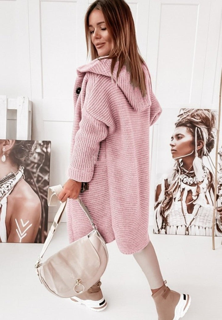 Drune | Vest mit Kapuze Übergröße Strickjacke Damenjacke