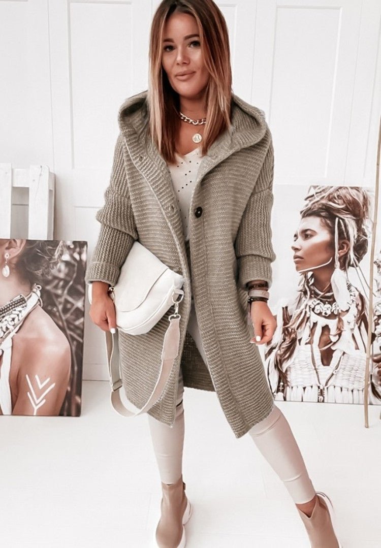 Drune | Vest mit Kapuze Übergröße Strickjacke Damenjacke