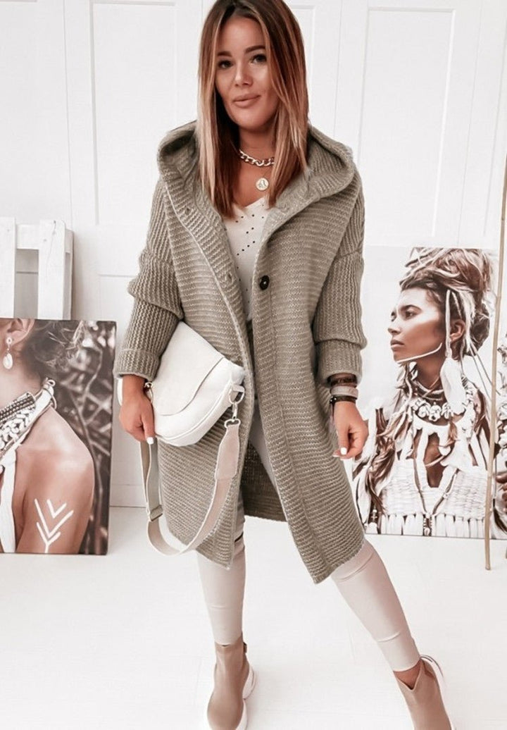 Drune | Vest mit Kapuze Übergröße Strickjacke Damenjacke